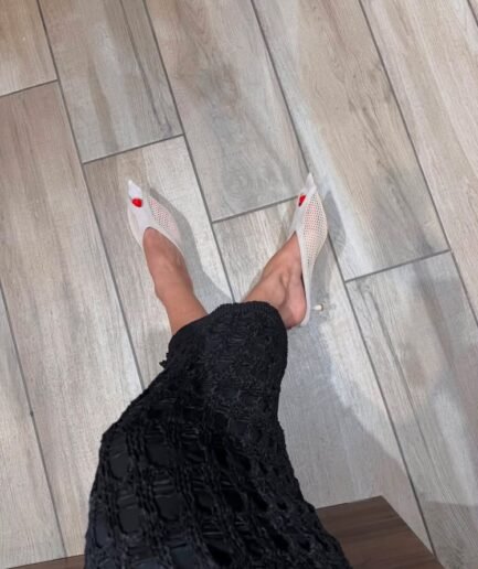 Pointed-Toe Mesh Mules-5cm Heel