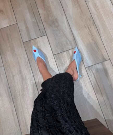 Pointed-Toe Mesh Mules-5cm Heel