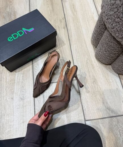 SUEDE SLINGBACK POINTED HEELS