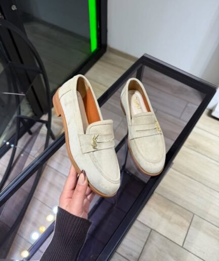 SUEDE LOGO LOAFERS