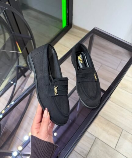 SUEDE LOGO LOAFERS